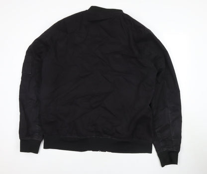 ASOS Mens Black Bomber Jacket Jacket Size 3XL Zip