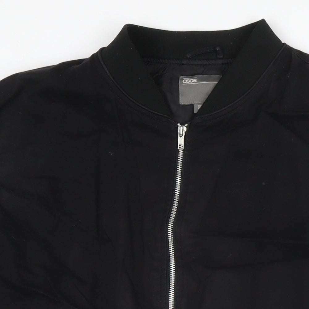 ASOS Mens Black Bomber Jacket Jacket Size 3XL Zip