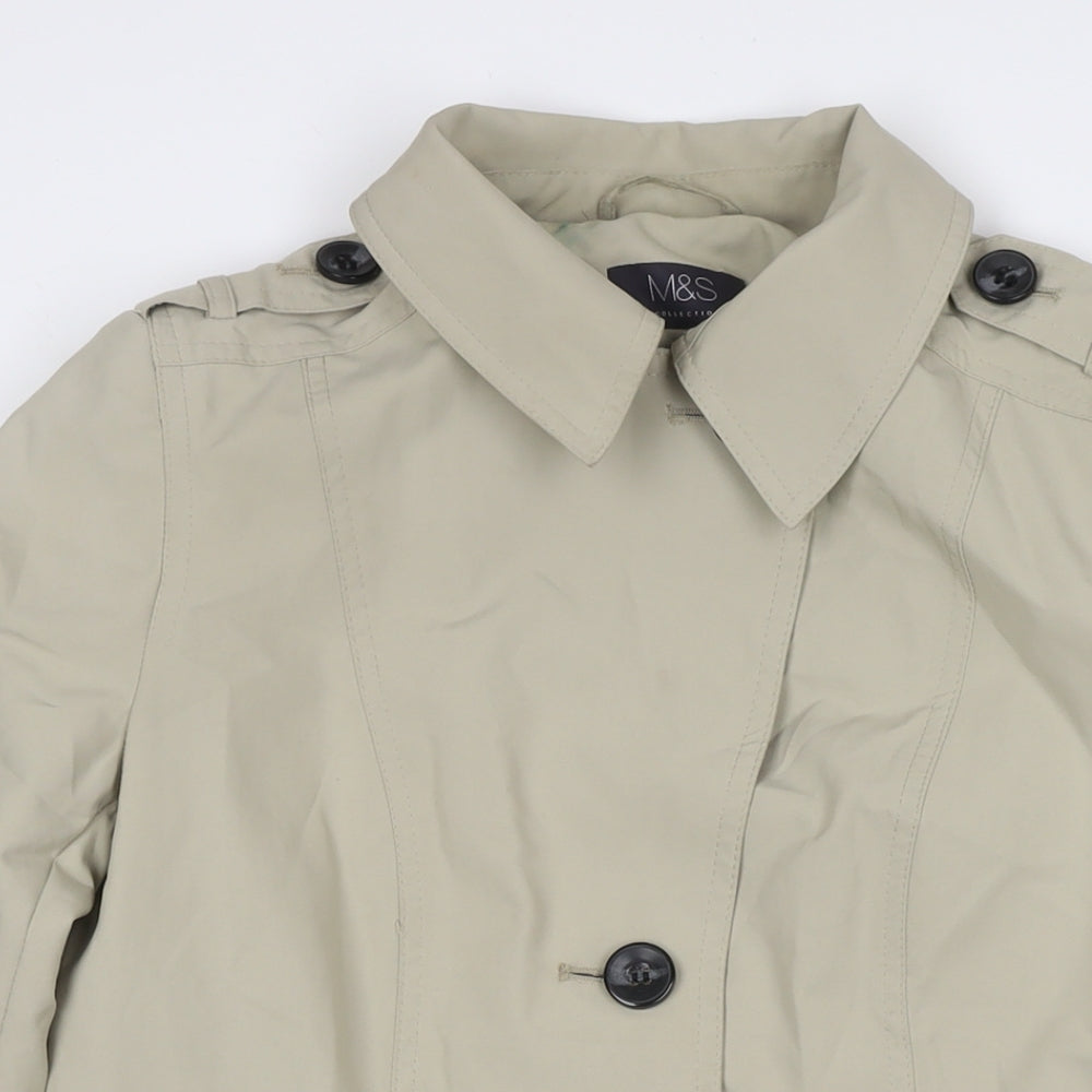 Womens UK Size 12 Marks and Spencer Beige Trench Coat