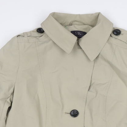 Womens UK Size 12 Marks and Spencer Beige Trench Coat