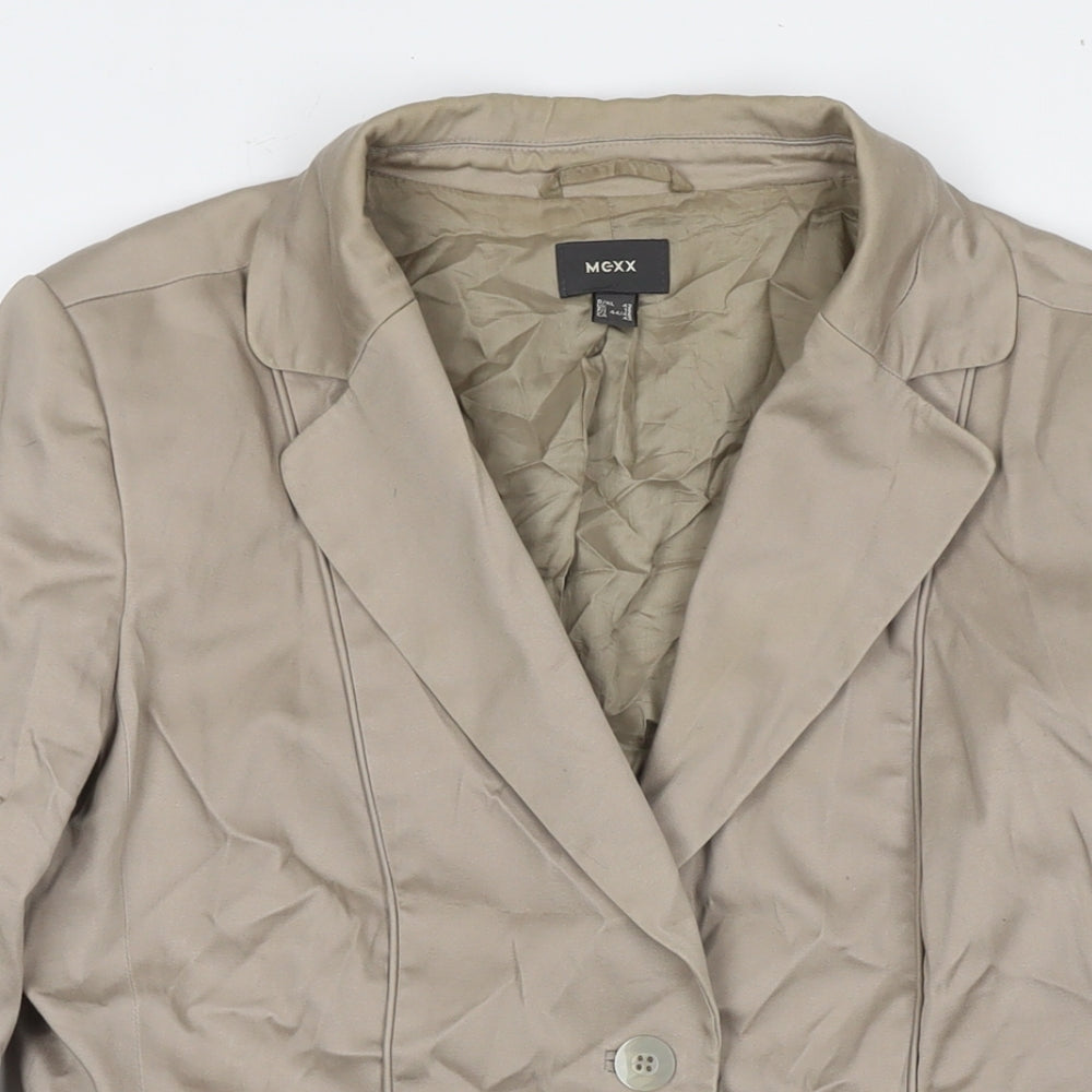Mexx Womens Beige Jacket Size 16 Button
