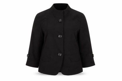 Next Womens Brown Geometric Jacket Blazer Size 14 Button