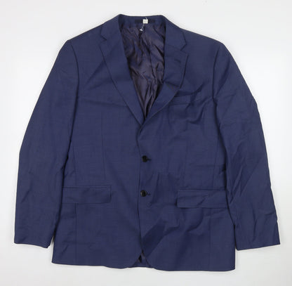 Autograph Mens Blue Polyester Jacket Suit Jacket Size 42 Regular