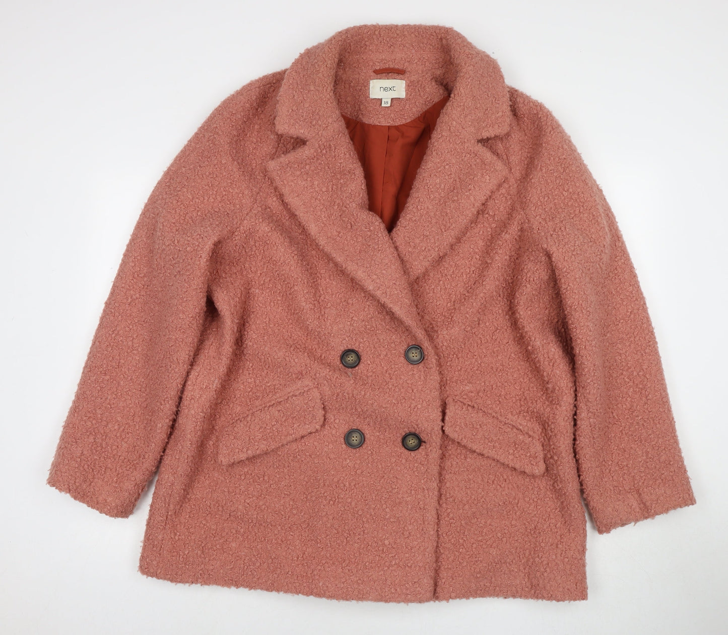 Womens UK Size 18 NEXT Pink Overcoat