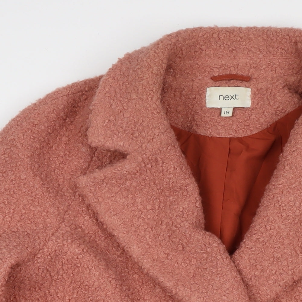 Womens UK Size 18 NEXT Pink Overcoat
