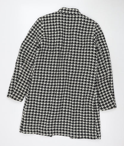 H&M Womens Black Overcoat Coat Size 4
