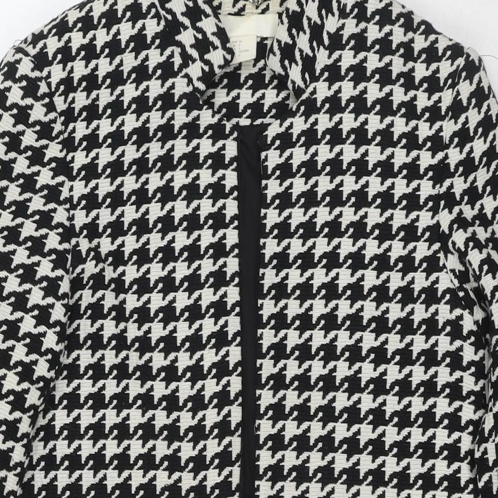 H&M Womens Black Overcoat Coat Size 4
