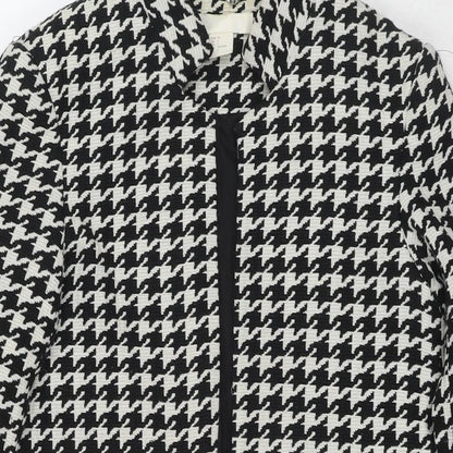 H&M Womens Black Overcoat Coat Size 4