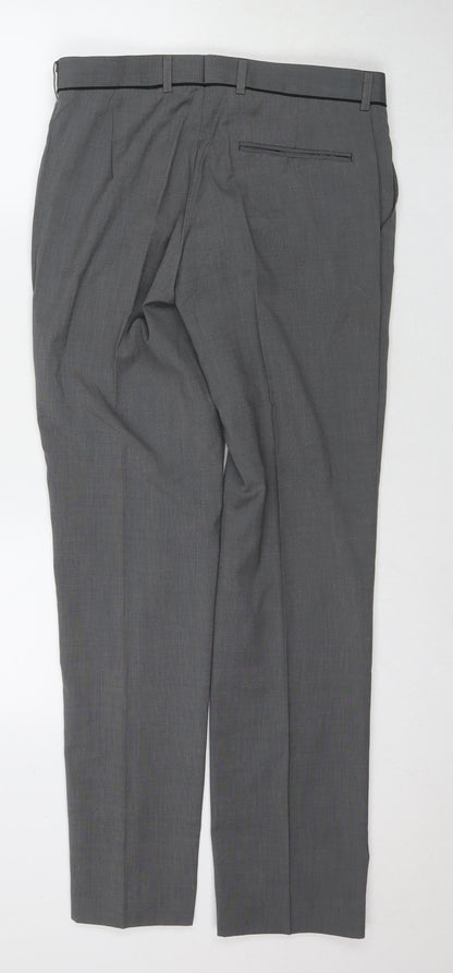 Taylor & Wright Mens Grey Polyester Trousers Size 30 in L31 in Regular Zip