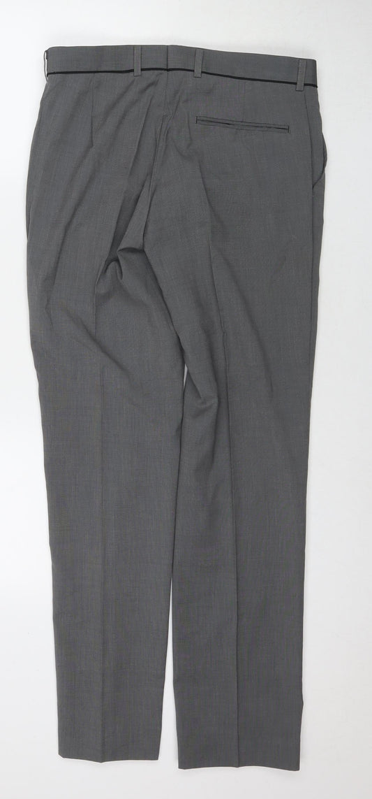 Taylor & Wright Mens Grey Polyester Trousers Size 30 in L31 in Regular Zip