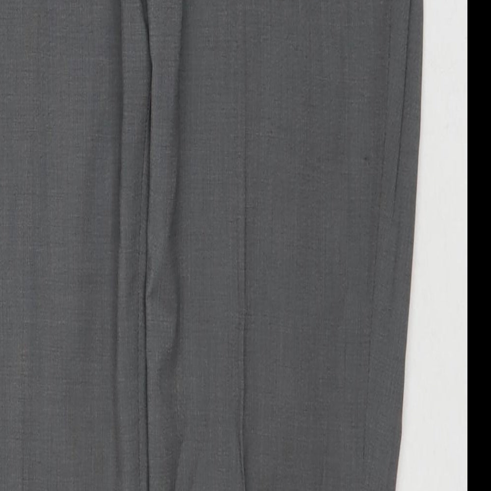 Taylor & Wright Mens Grey Polyester Trousers Size 30 in L31 in Regular Zip