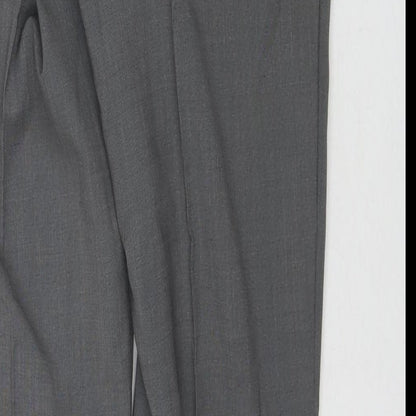 Taylor & Wright Mens Grey Polyester Trousers Size 30 in L31 in Regular Zip
