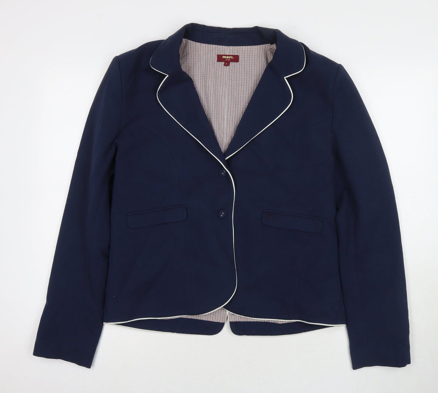 Merc Womens Blue Jacket Blazer Size L Button