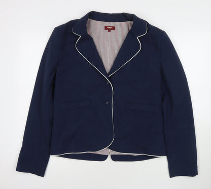 Merc Womens Blue Jacket Blazer Size L Button