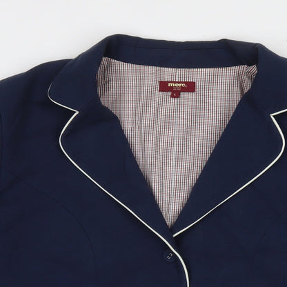 Merc Womens Blue Jacket Blazer Size L Button