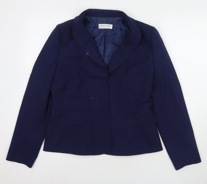 Artigiano Womens Blue Jacket Blazer Size 12 Button
