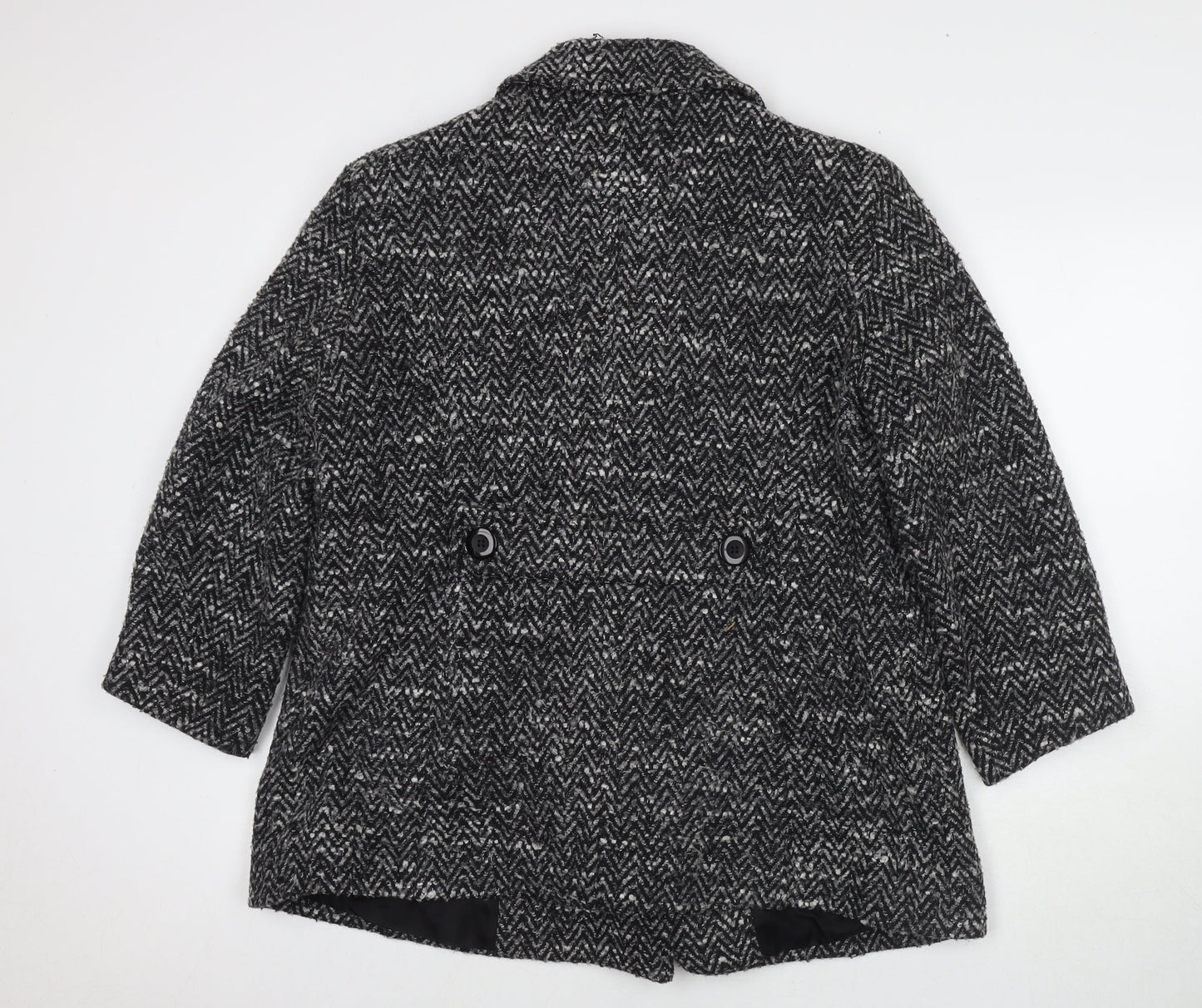 Cotswold Collections Womens Black Overcoat Coat Size 12 Button