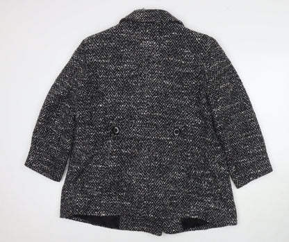 Cotswold Collections Womens Black Overcoat Coat Size 12 Button