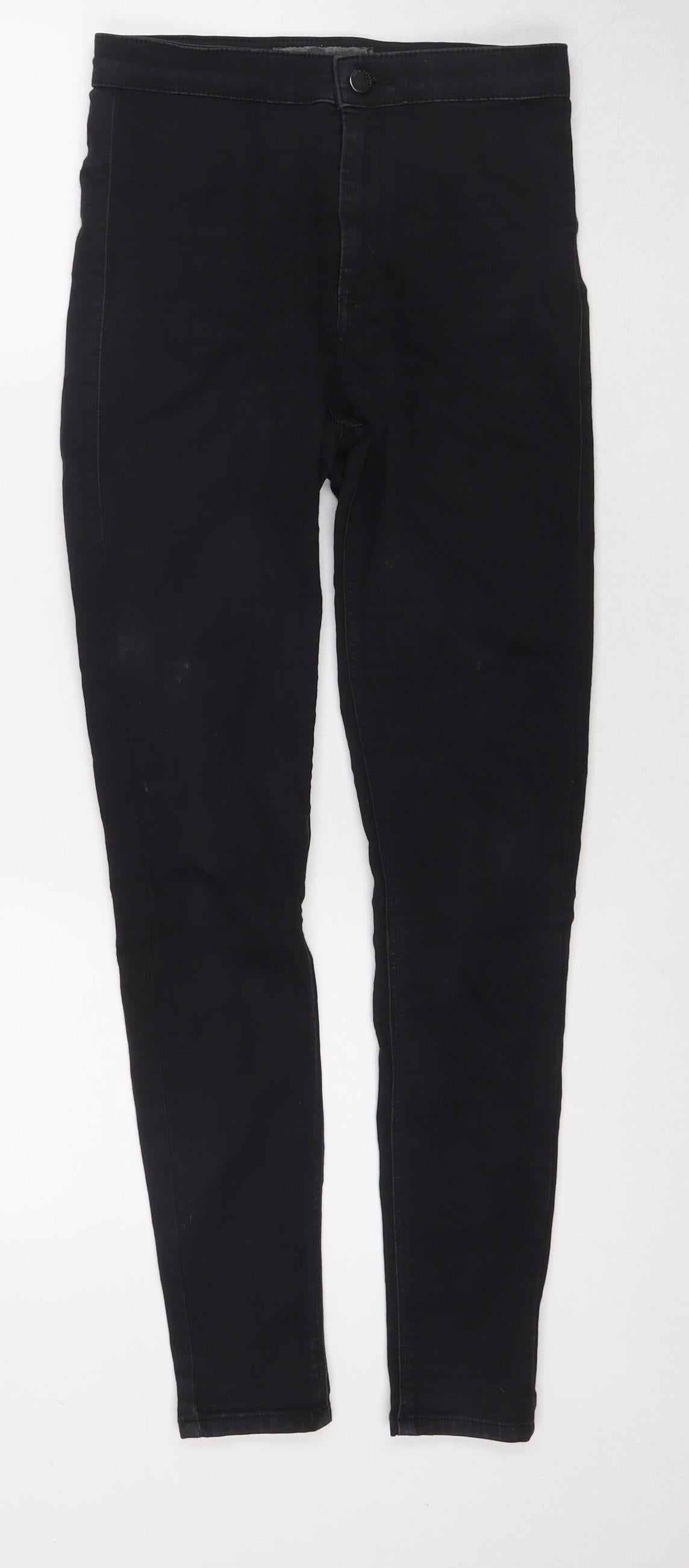 Topshop Womens Black Cotton Skinny Jeans Size 28 in L32 in Regular Zip