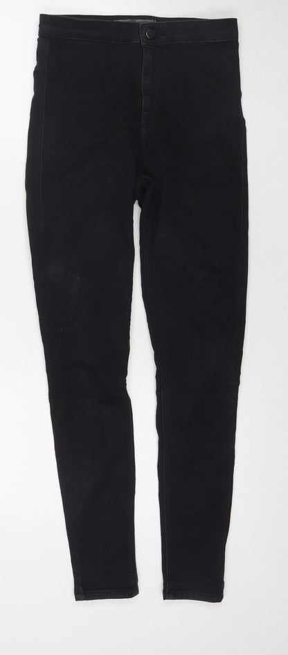 Topshop Womens Black Cotton Skinny Jeans Size 28 in L32 in Regular Zip