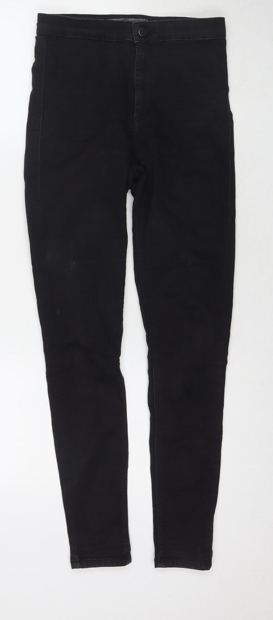 Topshop Womens Black Cotton Skinny Jeans Size 28 in L32 in Regular Zip