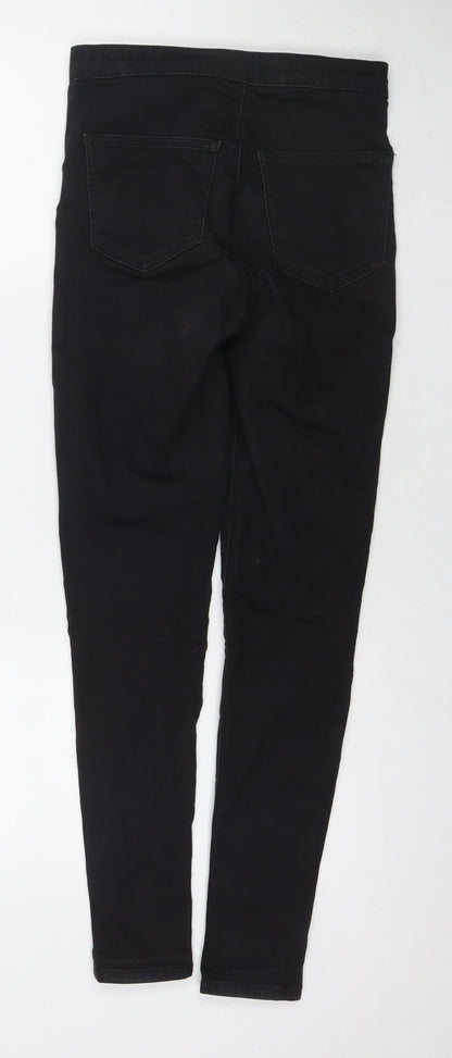 Topshop Womens Black Cotton Skinny Jeans Size 28 in L32 in Regular Zip
