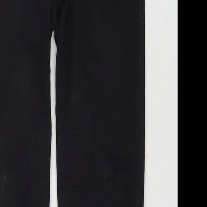 Topshop Womens Black Cotton Skinny Jeans Size 28 in L32 in Regular Zip