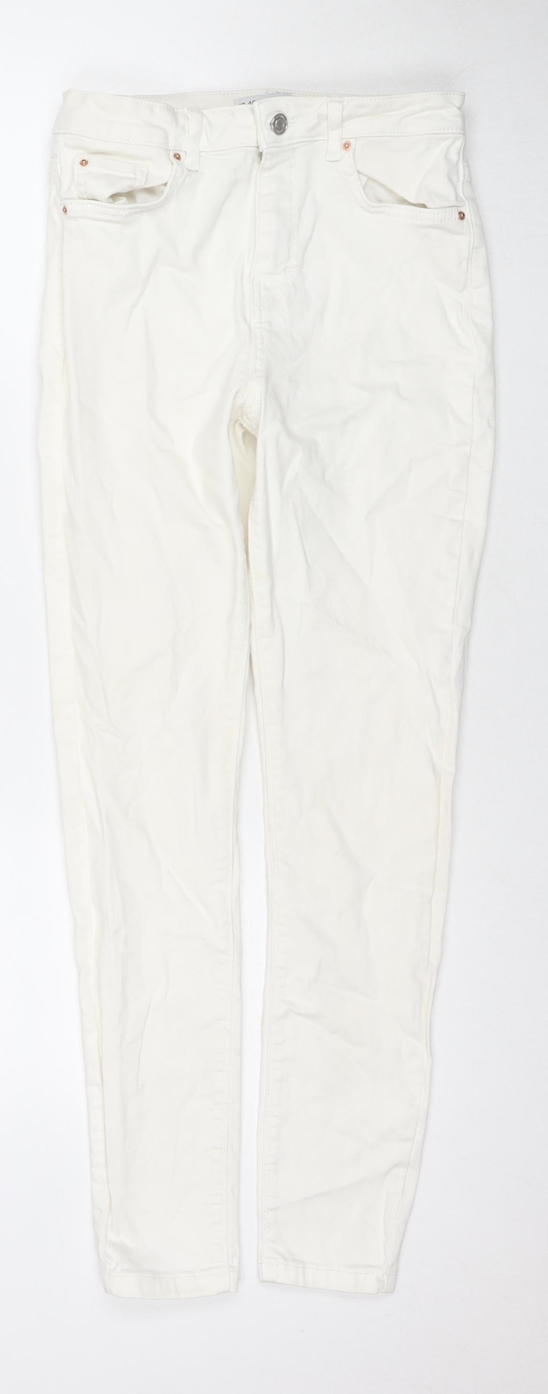 Womens UK Size 12 Denim & Co. Regular Fit Skinny White Jeans