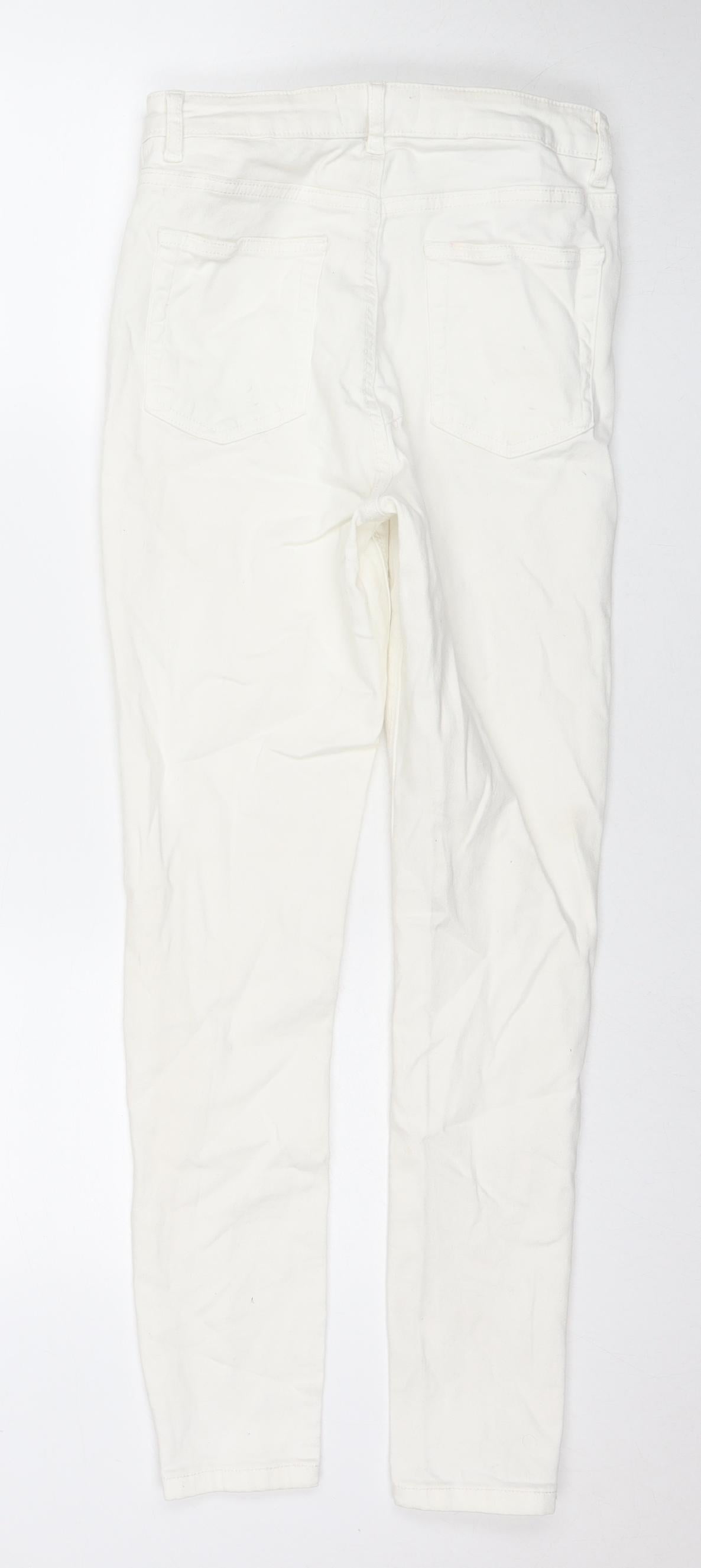 Womens UK Size 12 Denim & Co. Regular Fit Skinny White Jeans