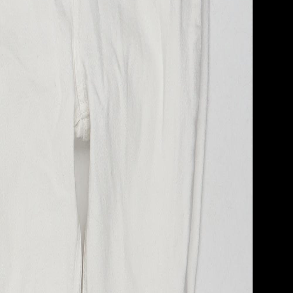 New Look Womens White Cotton Skinny Jeans Size 12 L24 in Regular Zip
