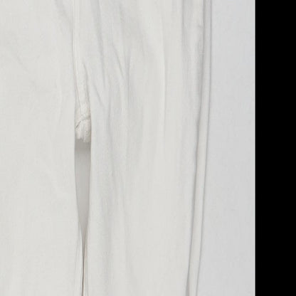New Look Womens White Cotton Skinny Jeans Size 12 L24 in Regular Zip
