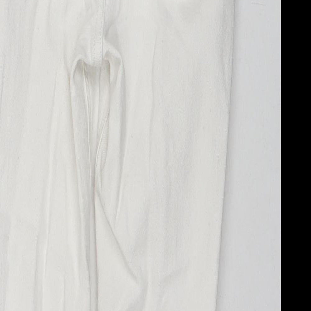 New Look Womens White Cotton Skinny Jeans Size 12 L24 in Regular Zip