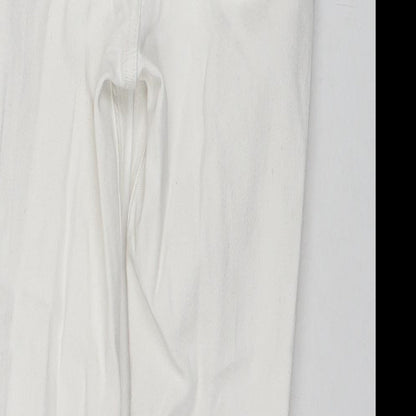 New Look Womens White Cotton Skinny Jeans Size 12 L24 in Regular Zip