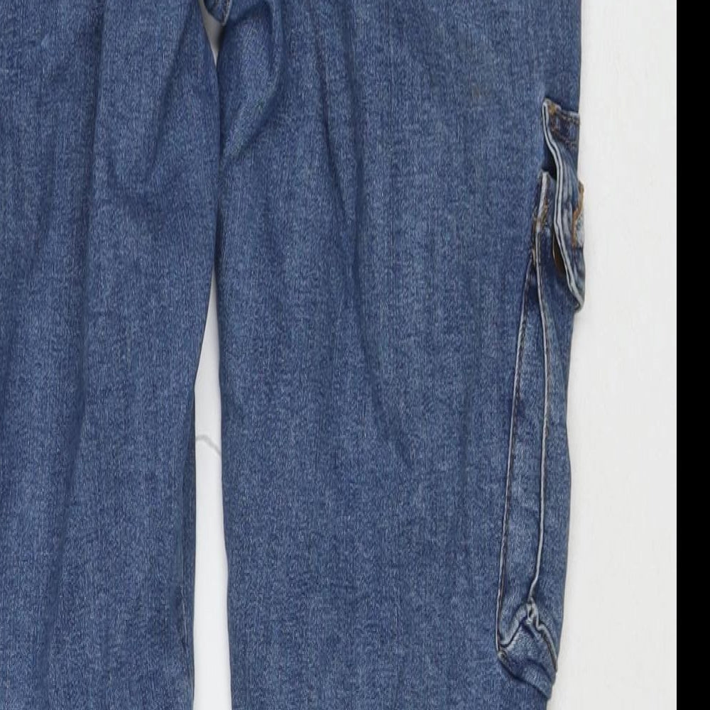 Fashion Nova Womens Blue Cotton Straight Jeans Size 29 in L28 in Regular Zip - Cargo Style