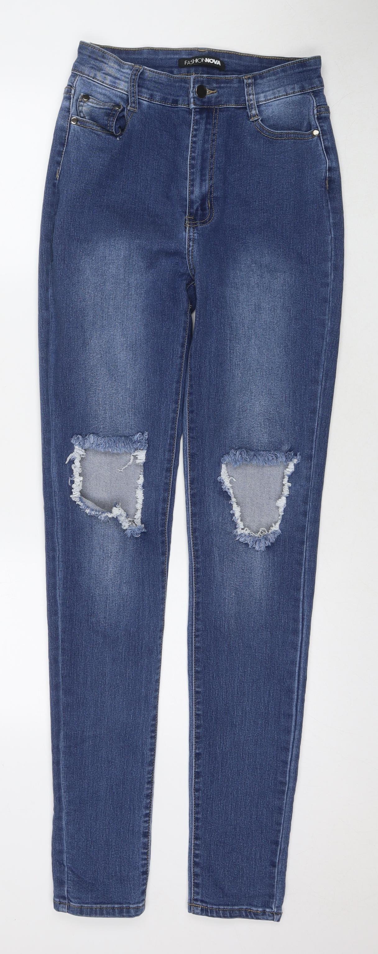 Fashion Nova Womens Blue Cotton Skinny Jeans Size 29 in L34 in Regular Zip