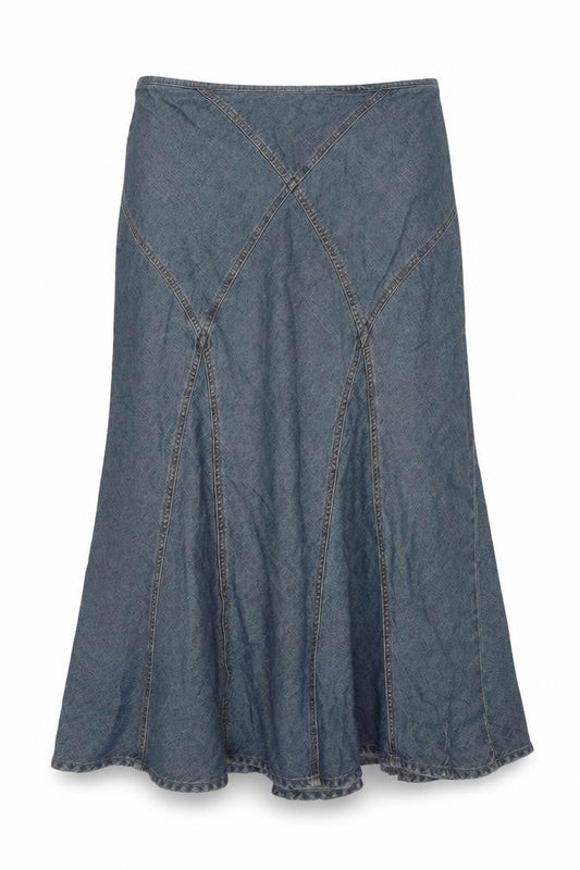 Cherokee Womens Blue Cotton Trumpet Skirt Size 46 in Zip