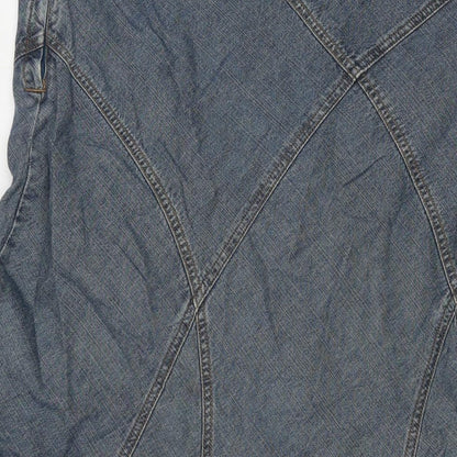 Cherokee Womens Blue Cotton Trumpet Skirt Size 46 in Zip