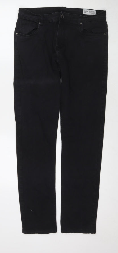 Denim & Co. Mens Black Cotton Skinny Jeans Size 34 in L34 in Regular Zip
