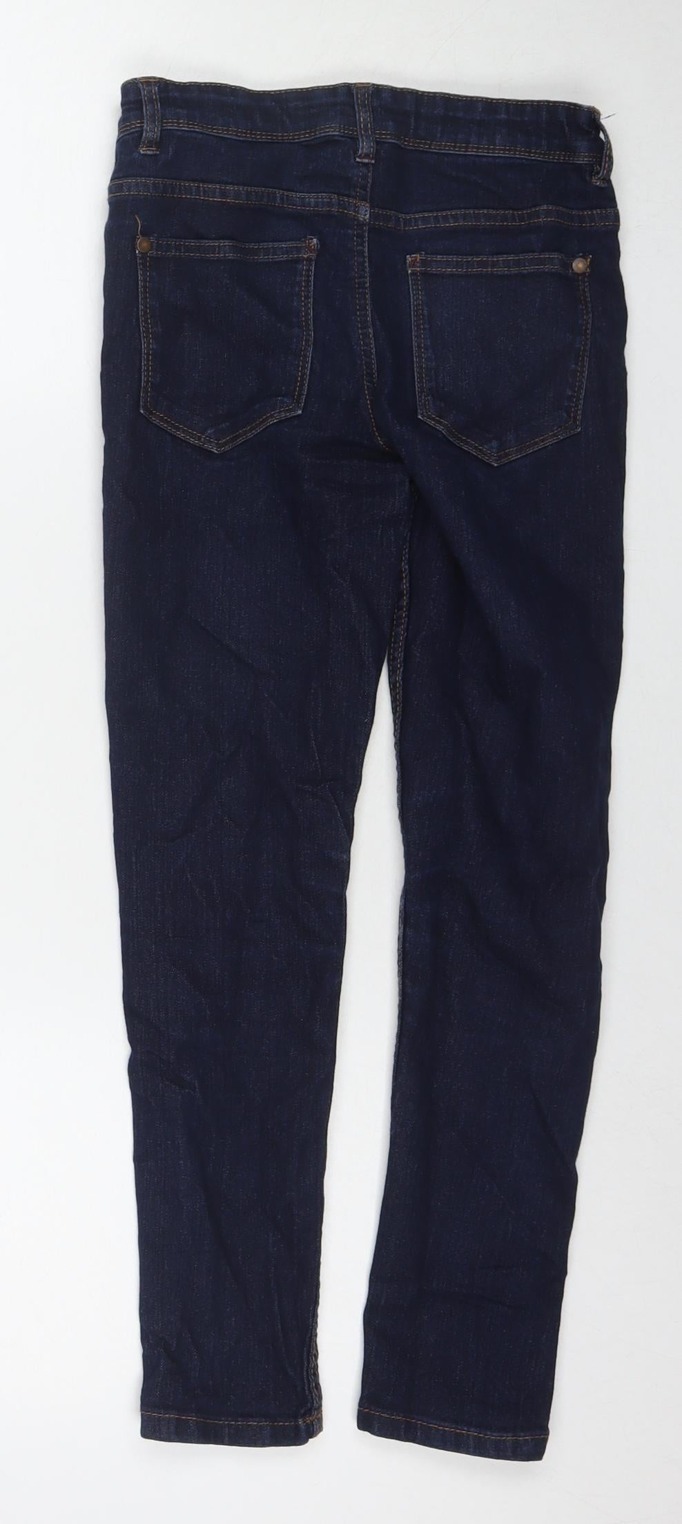 NEXT Boys Blue Cotton Skinny Jeans Size 9 Months L24 in Regular Zip