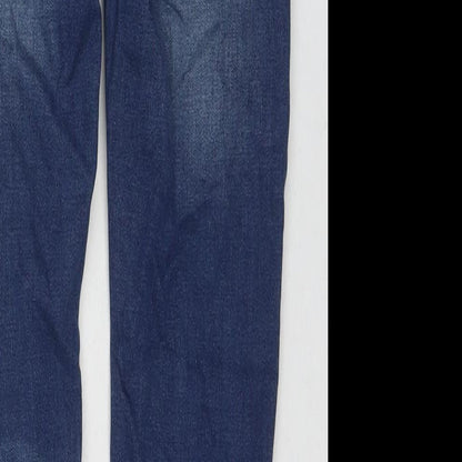 NEXT Boys Blue Cotton Skinny Jeans Size 9 Months L22 in Regular Zip