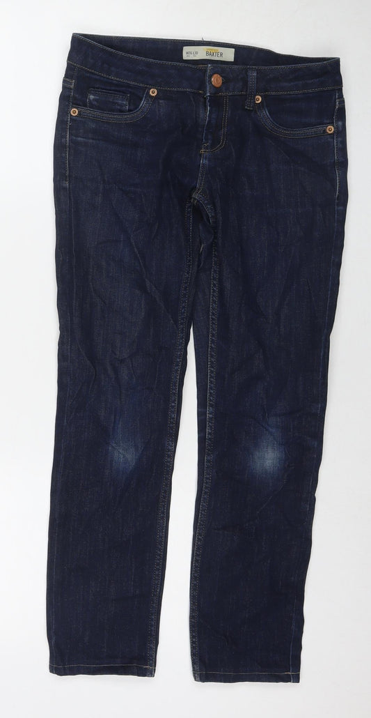 Topshop Womens Blue Cotton Skinny Jeans Size 26 L30 in Regular Zip