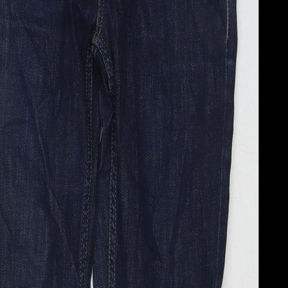 Topshop Womens Blue Cotton Skinny Jeans Size 26 L30 in Regular Zip