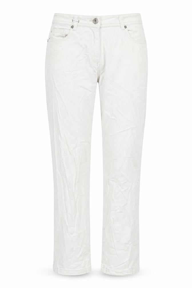 Womens UK Size 12 Debenhams Slim Fit Straight Ivory Jeans