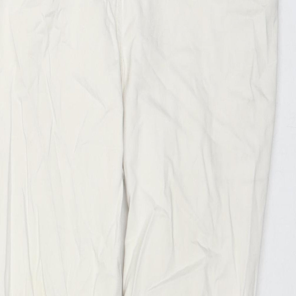 Debenhams Womens Ivory Cotton Straight Jeans Size 12 L27 in Slim Zip