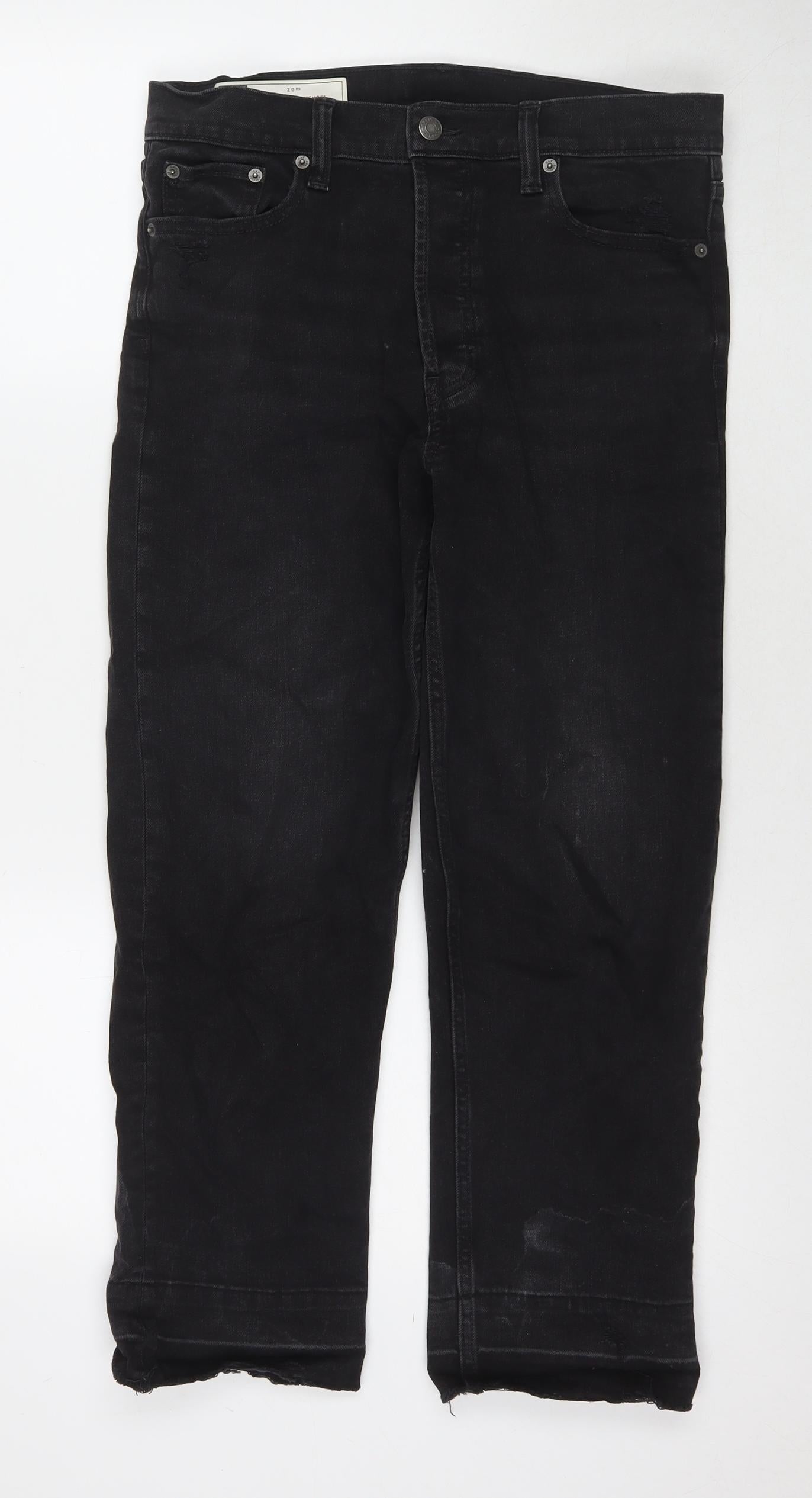 Gap Womens Black Cotton Cropped Jeans Size 29 in L24 in Regular Zip