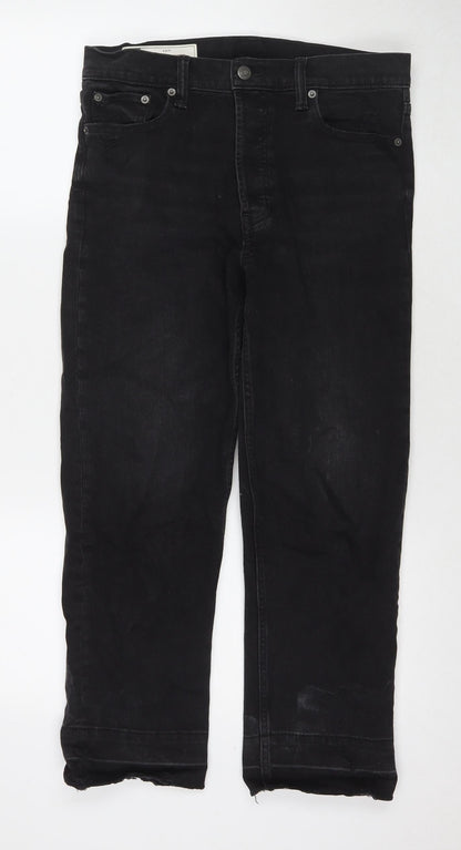 Gap Womens Black Cotton Cropped Jeans Size 29 in L24 in Regular Zip
