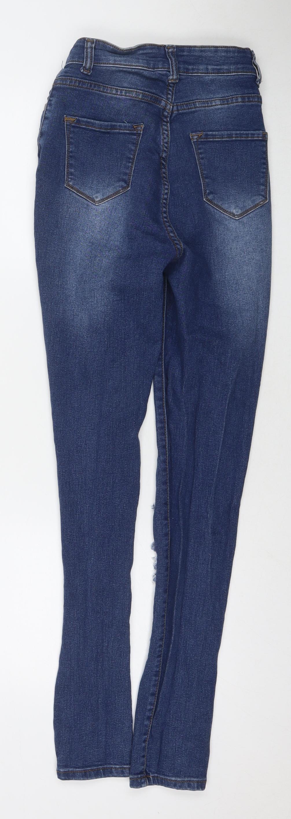 Fashion Nova Womens Blue Cotton Skinny Jeans Size 24 in L30 in Regular Zip