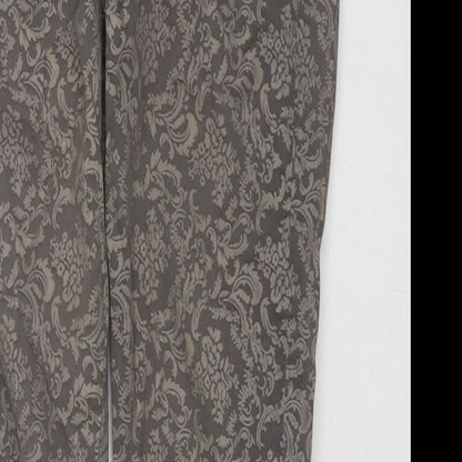 Zara Womens Beige Paisley Cotton Skinny Jeans Size 6 L28 in Regular Zip