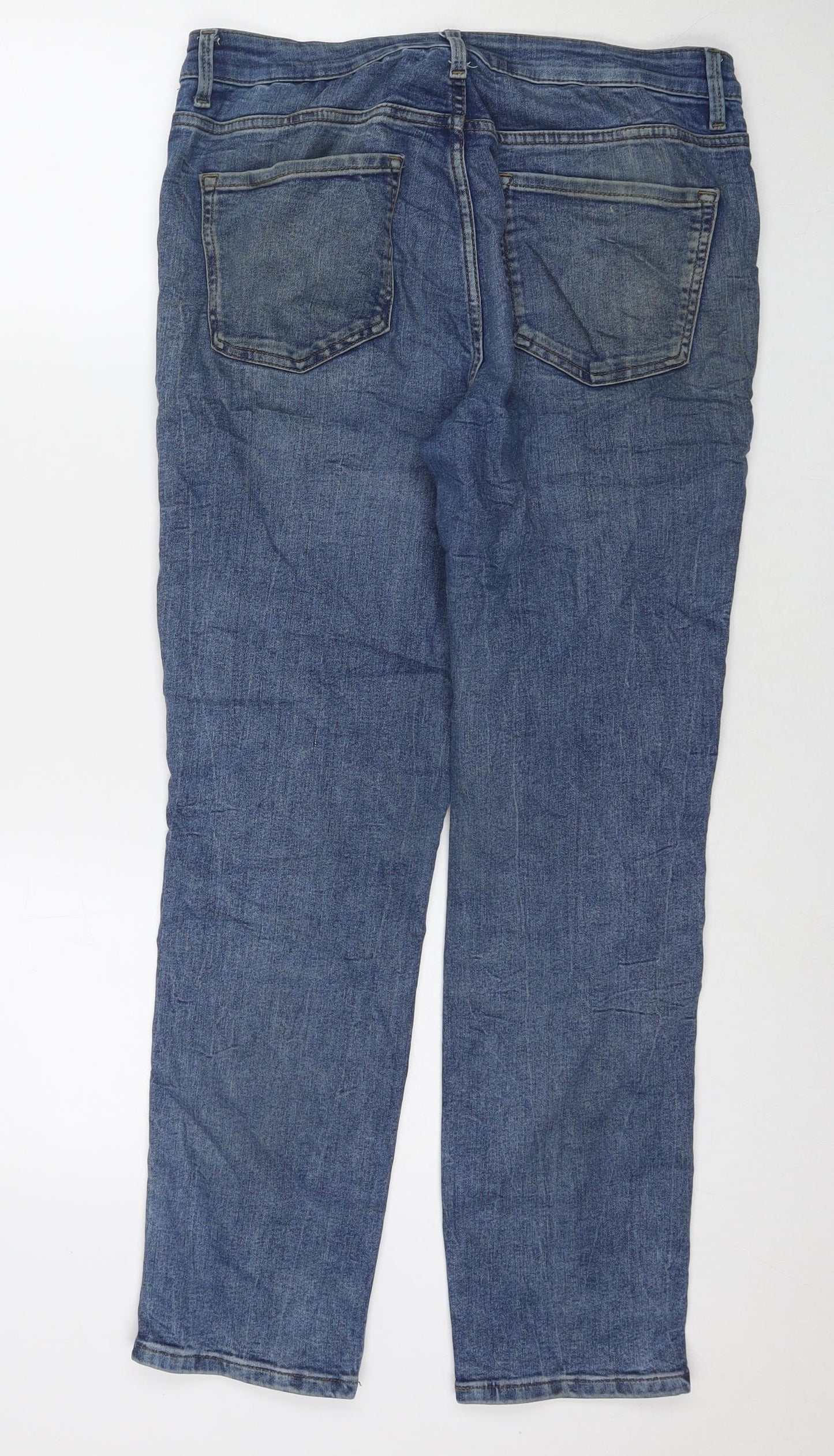 Womens UK Size 12 Marks and Spencer Regular Fit Straight Blue Jeans