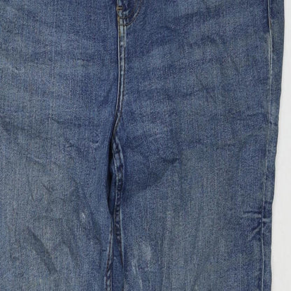 Womens UK Size 12 Marks and Spencer Regular Fit Straight Blue Jeans